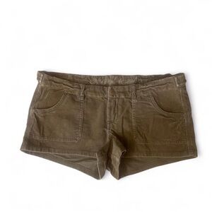 Abercrombie & Fitch brown corduroy shorts featuring front patch pockets Vintage